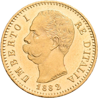 Italien - Anlagegold: Umberto I. 1878-1900: 20 Lire 1882 R - Rom, KM# 21, Friedberg 21. 6,44 G, 900/ - Sonstige & Ohne Zuordnung