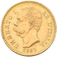 Italien - Anlagegold: Umberto I. 1878-1900: 20 Lire 1882 R - Rom, KM# 21, Friedberg 21. 6,44 G, 900/ - Autres & Non Classés