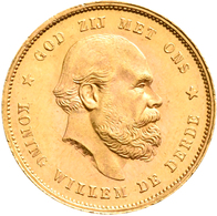 Niederlande - Anlagegold: Wilhelm III. 1849-1890: 10 Gulden 1877, KM# 106, Friedberg 342. 6,70 G, 90 - Monnaies D'or Et D'argent