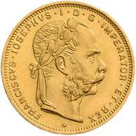 Österreich - Anlagegold: Franz Joseph I. 1848-1916: 8 Florin / 20 Francs 1892 (NP), KM# 2269, Friedb - Oostenrijk