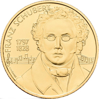 Österreich - Anlagegold: 2. Republik Ab 1945: Lot 2 Goldmünzen: 500 Schilling 1997, Franz Schubert, - Autriche