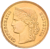 Schweiz - Anlagegold: 20 Franken 1896 B Helvetia. KM# 31.3, Friedberg 495. 6,45 G, 900/1000 Gold. Se - Andere & Zonder Classificatie