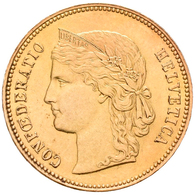 Schweiz - Anlagegold: 20 Franken 1896 B Helvetia. KM# 31.3, Friedberg 495. 6,45 G, 900/1000 Gold. Se - Altri & Non Classificati