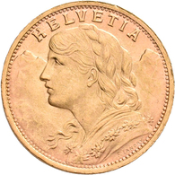 Schweiz - Anlagegold: 20 Franken 1935 B, Vreneli, Friedberg 499, KM#35.2, Gold 900/1000, 6,45 G, Vor - Altri & Non Classificati