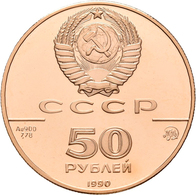 Sowjetunion - Anlagegold: 50 Rubel 1990, Serie 500 Jahre Russland: Kirche Des Erzengel Gabriel Zu Mo - Russia