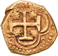 Spanien: Felipe II. 1556-1598: 1 Escudo O.J. / Schiffsgeld / Gold Cob Coin. Vermutlich Philipp II. O - Andere & Zonder Classificatie