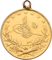 Türkei - Anlagegold: Muhammad V. 1909-1918 (AH 1327-1336): 100 Kurush AH 1327/3, Gold 917/1000, 7,26 - Turquie