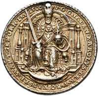 Haus Habsburg: Karl V. 1519-1558: Altvergoldete Silbermedaille 1550 Unsigniert, Von Concz Welcz (Kon - Autres – Europe