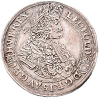 Haus Habsburg: Leopold I. 1657-1705: 1/2 Taler 1699 KB Kremnitz. Herinek 849. 14,31 G. Henkelspur?, - Altri – Europa