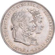 Haus Habsburg: Franz Joseph I. 1848-1916: Doppelgulden 1879, Silberne Hochzeit, Herinek 824, Frühwal - Autres – Europe