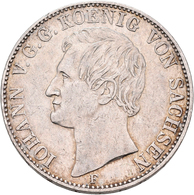 Sachsen: Johann 1854-1873: Vereinstaler 1857 F, AKS 132, Jaeger 107, 18,35 G. Sehr Schön. - Sonstige & Ohne Zuordnung