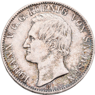 Sachsen: Johann 1854-1873: Vereinstaler 1860 B, AKS 136, Jaeger 117, 18,41 G. Sehr Schön. - Sonstige & Ohne Zuordnung