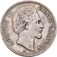 Bayern: Ludwig II. 1864-1886: Lot 2 Münzen: 5 Mark 1875 + 1876, Jaeger 42, Schön - Sehr Schön. - Taler & Doppeltaler