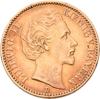 Bayern: Ludwig II. 1864-1886: 20 Mark 1873 D, Jaeger 194. 7,92 G, 900/1000 Gold, Kratzer, Sehr Schön - Pièces De Monnaie D'or