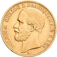 Braunschwein-Lüneburg: Wilhelm 1831-1884: 20 Mark 1875, Jaeger 203. 7,92 G, 900/1000 Gold, Winz. Kra - Gouden Munten