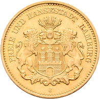 Hamburg: Freie Und Hansestadt: 5 Mark 1877 J, Jaeger 208. 1,98 G, 900/1000 Gold, Winz. Kratzer, Vorz - Pièces De Monnaie D'or