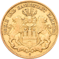 Hamburg: Freie Und Hansestadt: 10 Mark 1903 J, Jaeger 211. 3,97 G, 900/1000 Gold, Sehr Schön -vorzüg - Pièces De Monnaie D'or