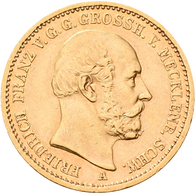 Mecklenburg-Schwerin: Friedrich Franz II. 1842-1883: 20 Mark 1872 A, Jaeger 230. 7,93 G, 900/1000 Go - Gold Coins