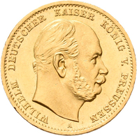 Preußen: Lot 2 Goldmünzen: Wilhelm I. 1861-1888: 10 Mark 1872 A + 1873 A, Jaeger 242. Jede Münze Wie - Goldmünzen