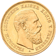 Preußen: Friedrich III. 1888: 10 Mark 1888 A, Jaeger 247, 3,97 G, 900/1000 Gold, Vorzüglich. - Monedas En Oro