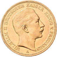 Preußen: Lot 4 Goldmünzen, Wilhelm II. 1888-1918: 20 Mark 1890 A / 1894 A / 1896 A / 1897 A. Jaeger - Pièces De Monnaie D'or