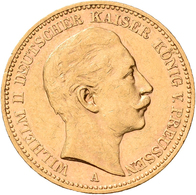 Preußen: Wilhelm II. 1888-1918: 20 Mark 1895 A, Jaeger 252. 7,95 G, 900/1000 Gold. Kratzer, Sehr Sch - Pièces De Monnaie D'or