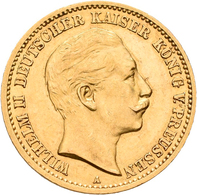 Preußen: Lot 2 Goldmünzen, Wilhelm II. 1888-1918: 2 X 10 Mark 1910 A, Jaeger 251. Jede Münze Wiegt 3 - Goldmünzen