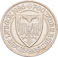 Weimarer Republik: 3 Reichsmark 1926 A, Lübeck, Jaeger 323, Kratzer, Sehr Schön. - Autres & Non Classés