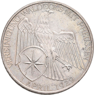 Weimarer Republik: 3 Reichsmark 1929 A, Waldeck, Jaeger 337, Sehr Schön - Vorzüglich. - Andere & Zonder Classificatie