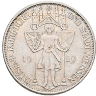 Weimarer Republik: Lot 2 Münzen: 3 Reichsmark 1929 E, Meißen, Jaeger 338 + 5 Reichsmark 1929 E, Meiß - Andere & Zonder Classificatie