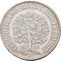 Weimarer Republik: 5 Reichsmark 1932 J, Eichbaum, Jaeger 331, Sehr Schön. - Other & Unclassified