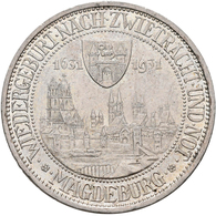 Weimarer Republik: 3 Reichsmark 1931 A, Magdeburg, Jaeger 347, Kratzer, Sehr Schön. - Other & Unclassified