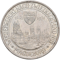 Weimarer Republik: 3 Reichsmark 1931 A, Magdeburg, Jaeger 347, Kratzer, Sehr Schön. - Altri & Non Classificati