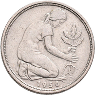 Bundesrepublik Deutschland 1948-2001: 50 Pfennig 1950 G, Bank Deutscher Länder, Jaeger 379, Sehr Sch - Autres & Non Classés
