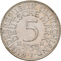 Bundesrepublik Deutschland 1948-2001: 5 DM Kursmünze 1958 J, Nur 60.000 Ex., Jaeger 387, Kratzer, Sc - Sonstige & Ohne Zuordnung