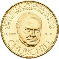 Medaillen Alle Welt: Großbritannien: Winston Churcill (1874-1965); Goldmedaille 1957 Der Banco Italo - Non Classés