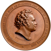 Medaillen Alle Welt: Österreich-Franz Schubert (1797-1828): Bronzemedaille 1872, Von Tautenhayn, Auf - Sin Clasificación