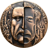 Medaillen Alle Welt: Polen: Bronze-Gedenkmedaille 1981, Von Kauko Räsänen, Auf Lech Walesa, Polnisch - Unclassified