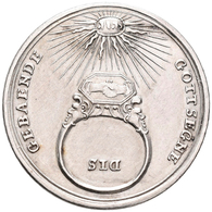 Medaillen Alle Welt: Silberne Ehemedaille Von Loos O.J. (19 Jhd.). Ehering über Strahlender Sonne Mi - Unclassified