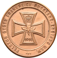 Medaillen Deutschland: 1. Weltkrieg 1914-1918: Bronzemedaille 1914, Unsigniert, Auf Den Feldzug Gege - Altri & Non Classificati