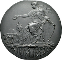 Medaillen Deutschland: Jugendstil: Eisengussmedaille 1908. Göttin Mit Schild Und Siegerkranz, Mit Ky - Otros & Sin Clasificación