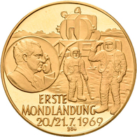 Medaillen Deutschland: Raumfahrt: Goldmedaille 1969, Auf Die Erste Mondlandung Am 20./21.7.1969, Gol - Otros & Sin Clasificación