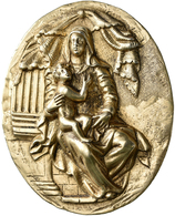Medaillen - Religion: Ovale Silberguss-Plakette, Vergoldet, „Madonna Mit Kind", Peter Flötner? (um 1 - Unclassified