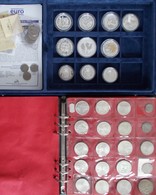 Alle Welt: Ein Münzenalbum Und Eine Box Mit Münzen Aus Aller Welt, Dabei Auch DM, Silbermünzen, DDR, - Other & Unclassified