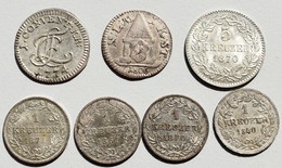 Deutschland: Lot 7 Kleinmünzen / Kreuzer, Dabei Konventionskreuzer 1774 N Hohenlohe-Neuenstein-Öhrin - Autres & Non Classés
