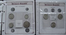 Weimarer Republik: Münzealbum Weimarer Republik, Mit 11 Münzen Und 11 Briefmarken. Bei Den Münzen Fo - Other & Unclassified