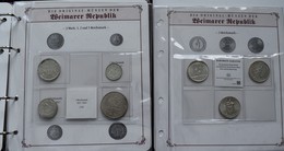 Weimarer Republik: Münzealbum Weimarer Republik, Mit 11 Münzen Und 11 Briefmarken. Bei Den Münzen Fo - Andere & Zonder Classificatie