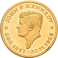 Medaillen: Lot 4 Stück: Medaille John F. Kennedy 3,08 G, Gestempelt 999,9; 3 Goldmünzen / Belegstück - Non Classés