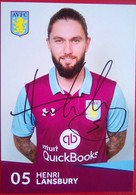Aston Villa FC  Henri Lansbury  Signed Card - Autógrafos