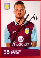 Aston Villa FC  Jordon Lyden  Signed Card - Handtekening